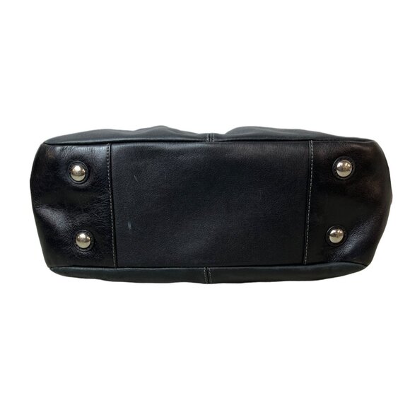 Coach East West Gallery pleated Leather Silver Tone Detail Shoulder Bag Sz M - Picture 6 of 16